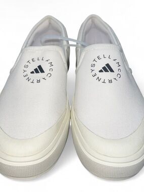Adidas x Stella McCartney Canvas Slip-On Sneakers-White |Unisex,Wmn9/Men8 |NWT